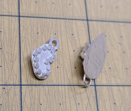 Judy Larson's Hearts and Flowers Charms - , Classic Wire Jewelry, Cutting, Cutting Tool, Cutters, Filing, Finishing, Butane Torch, Soldering, Solder, Design, Keep embellishments on the first side